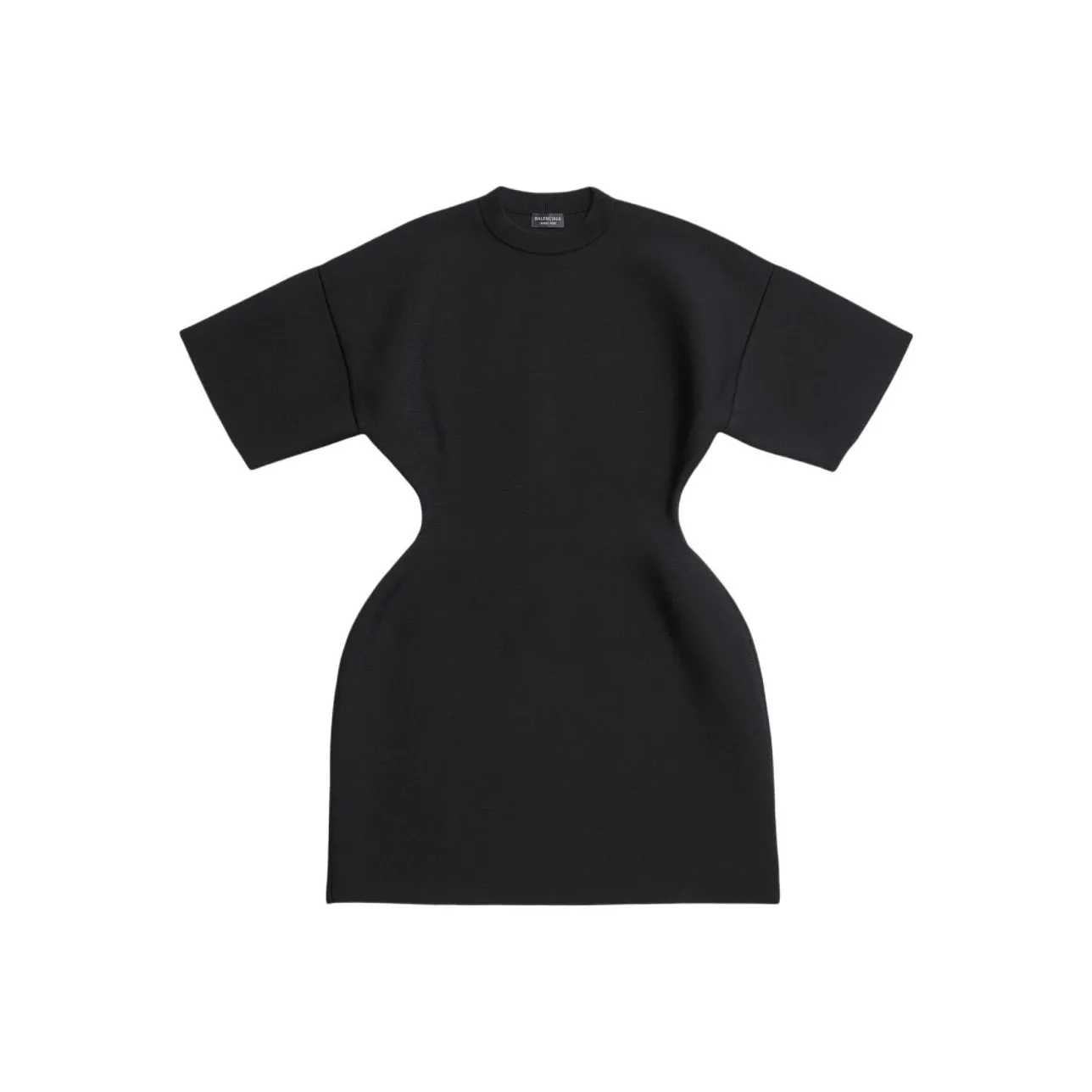 Balenciaga Women's Hourglass Crewneck Short Sleeve Dress Black
