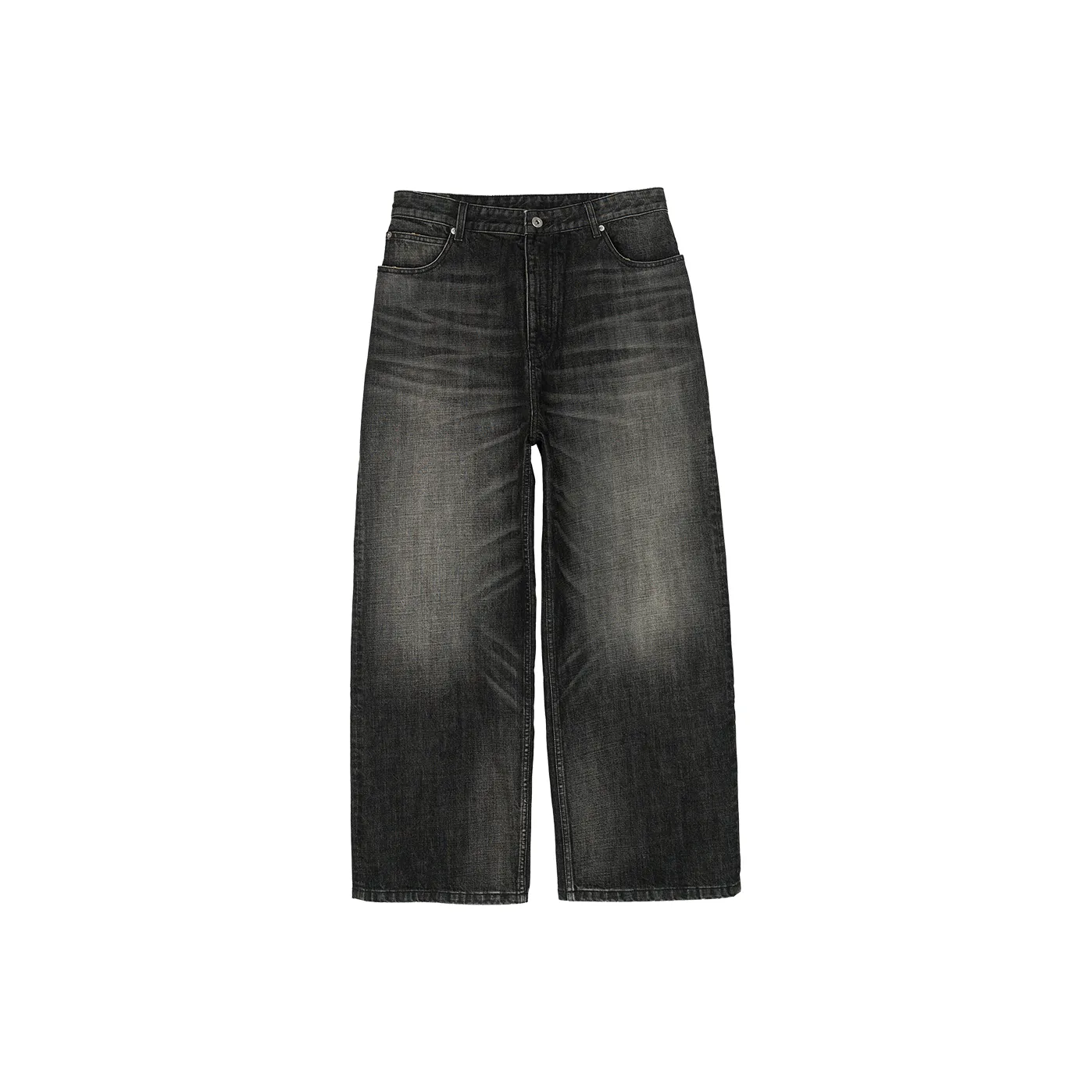 SIMPLE PROJECT Промытые черные унисекс джинсы