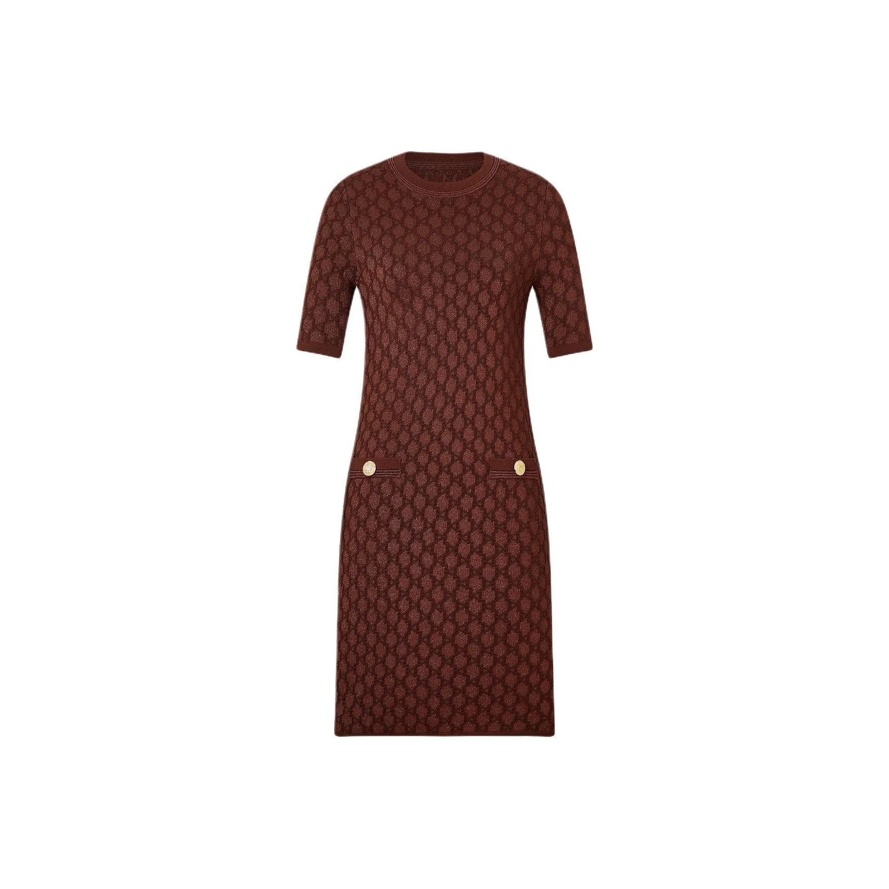KARL LAGERFELD Короткий рукав Платье Женское Кофейное