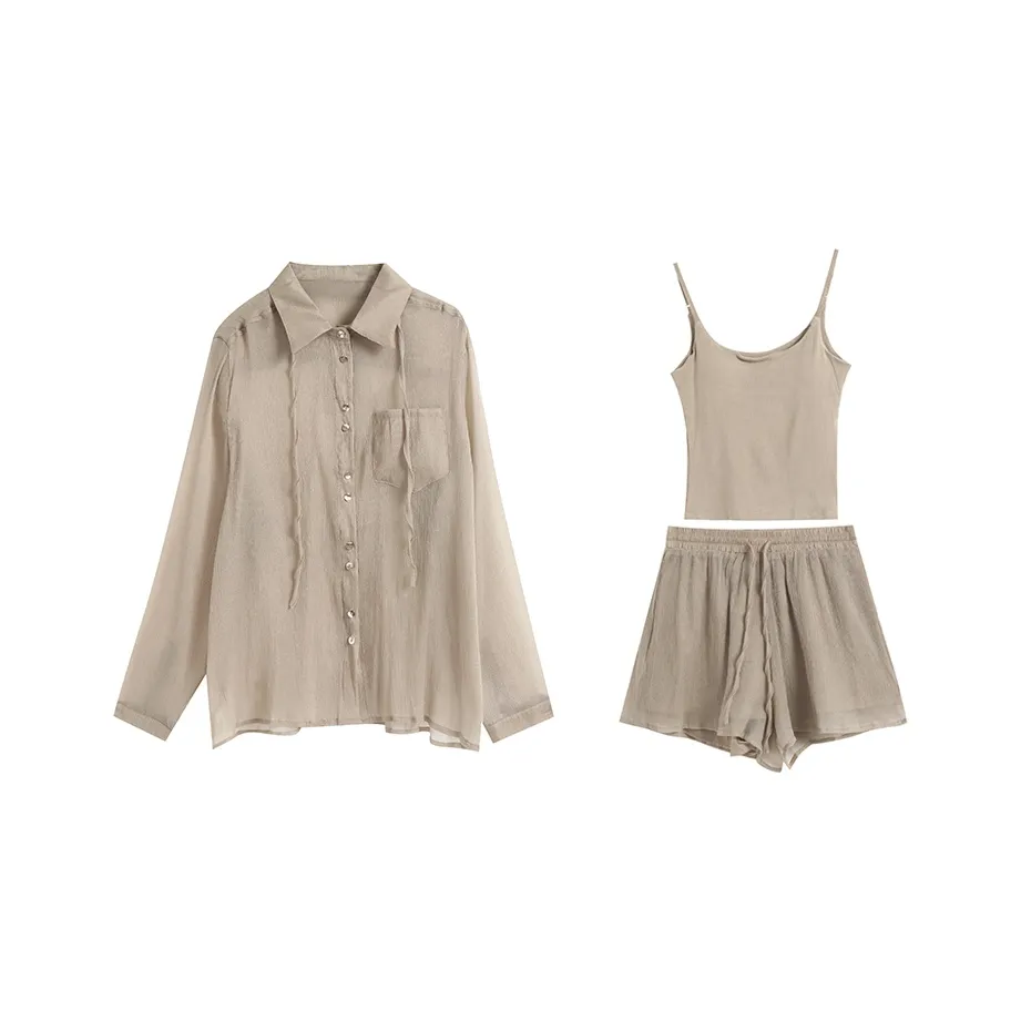 TWOPLUMGIRLS Shirt Matching Sets Women's