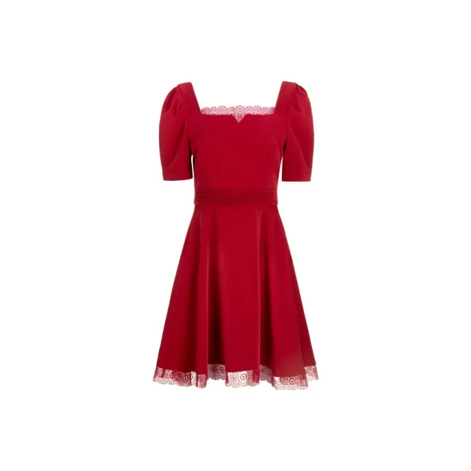 AIVEI Short Sleeved Dress Women's Red