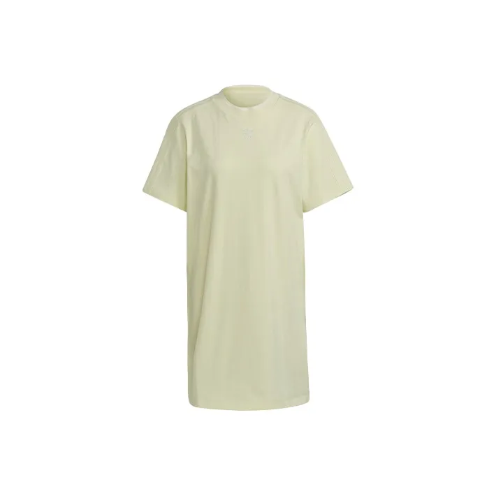 Adidas Originals Короткий рукав Платье Женское Туманный Желтый