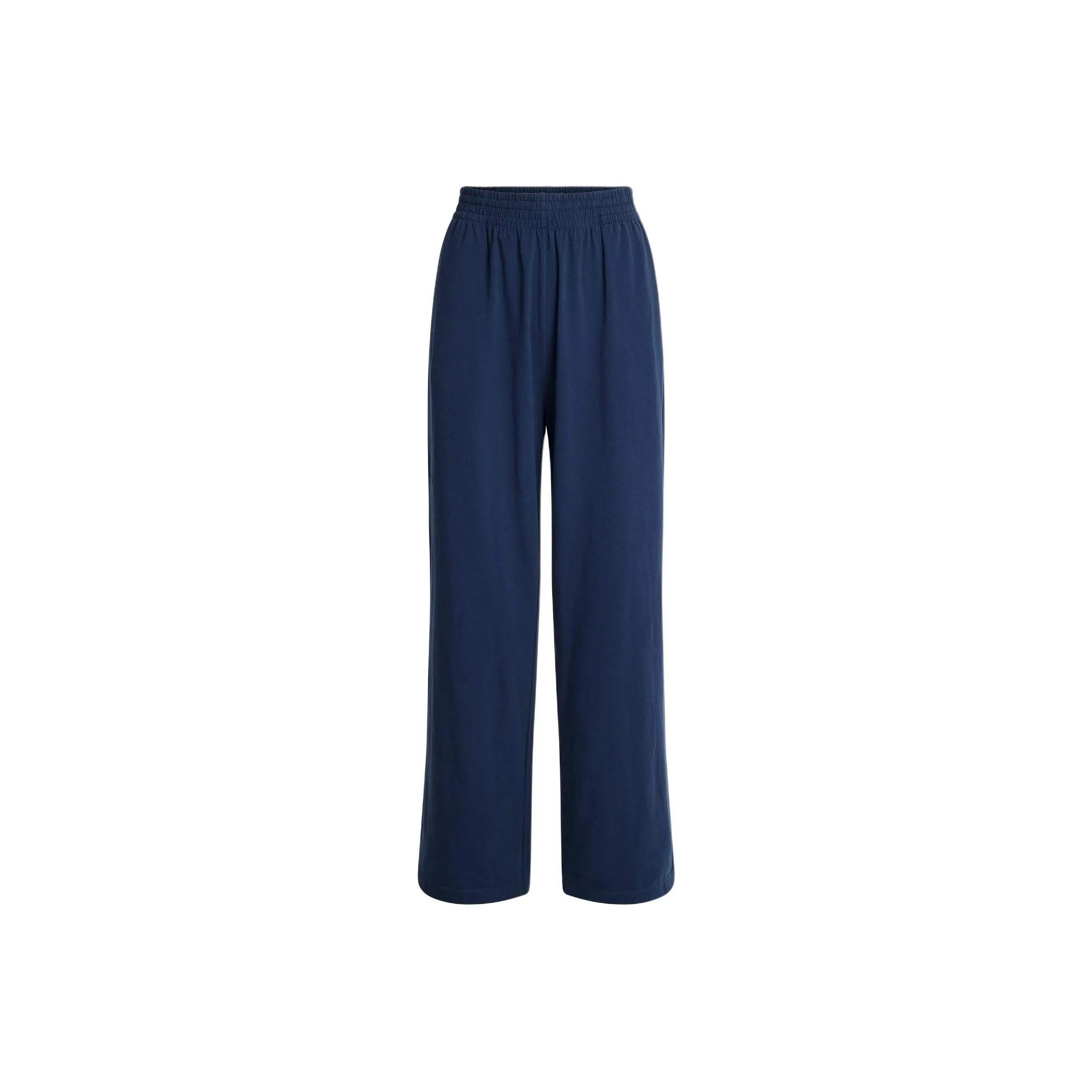 SKIMS SS25 COTTON JERSEY WIDE LEG PANT Casual Pants Women's NAVY/Marine Blue
