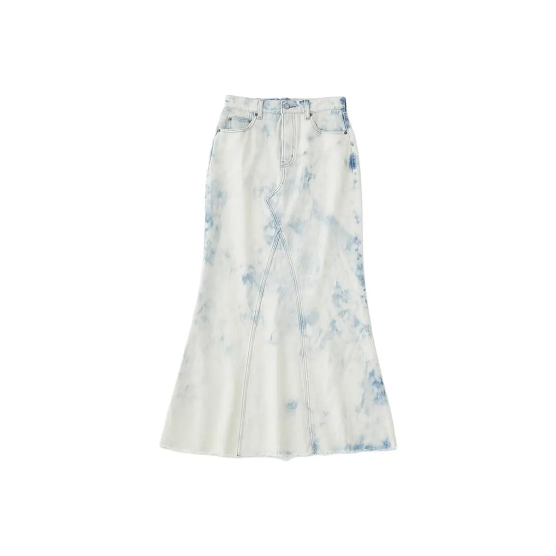 MOUSSY Деним Длинная Юбка Женская Узор Синий