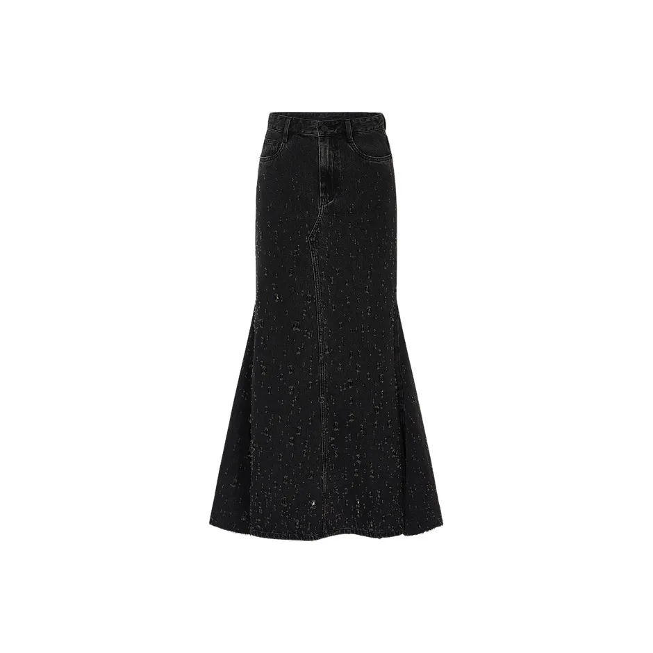 MOCO Denim Long Skirt Women's Black