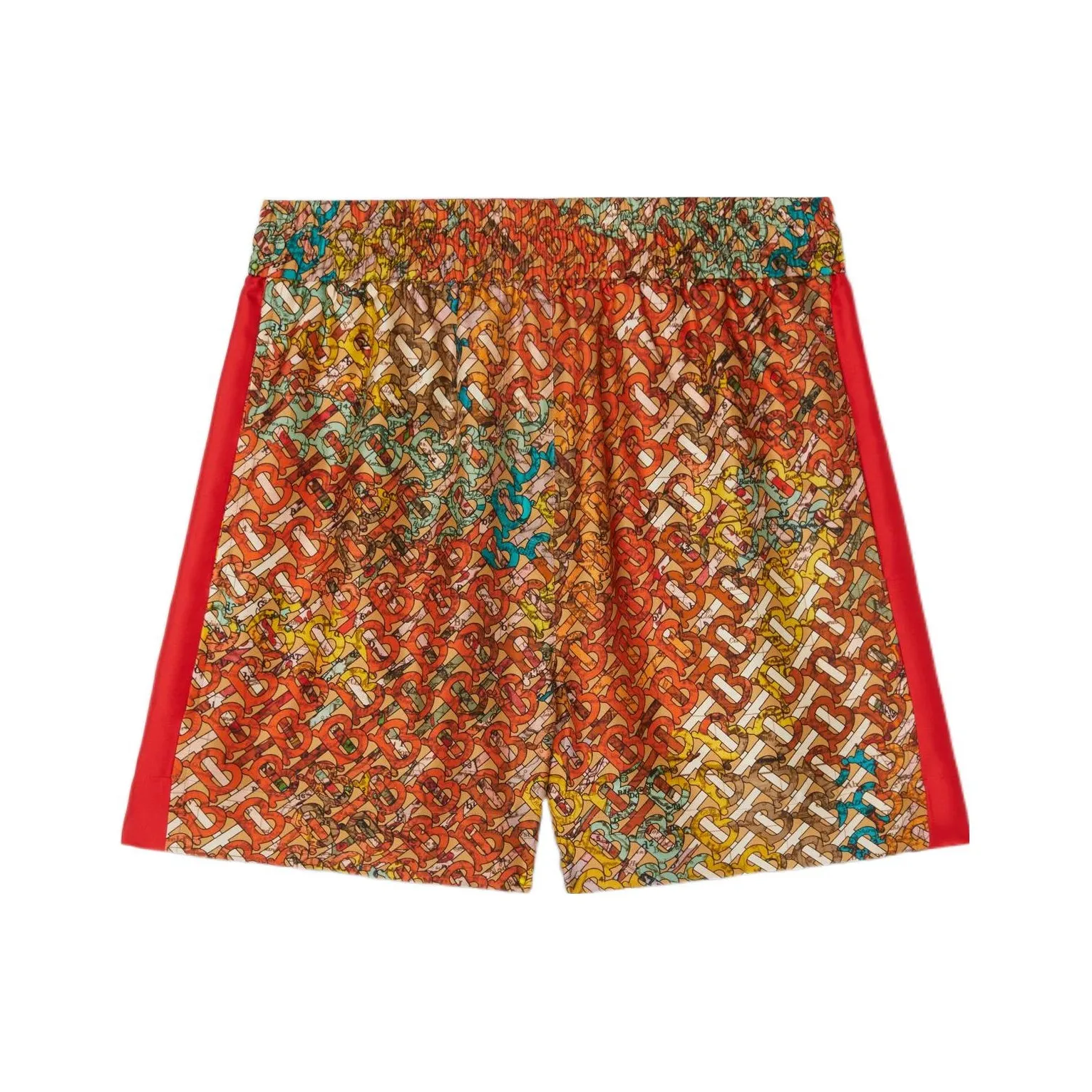 Burberry Bradeston Patterned Silk Shorts Bright Orange
