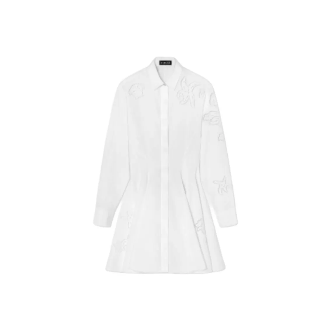 VERSACE Sangallo Embroidered A Lined Mini Shirt Dress
