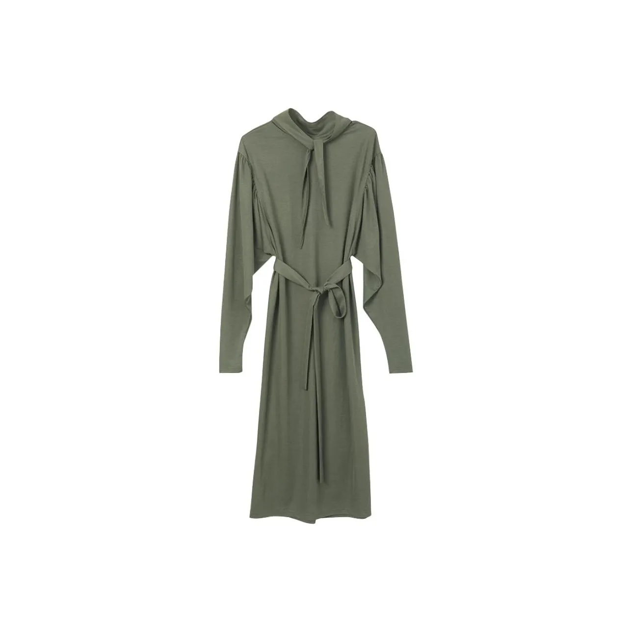 Roselingling Длинное платье с длинными рукавами женское темно-зеленое