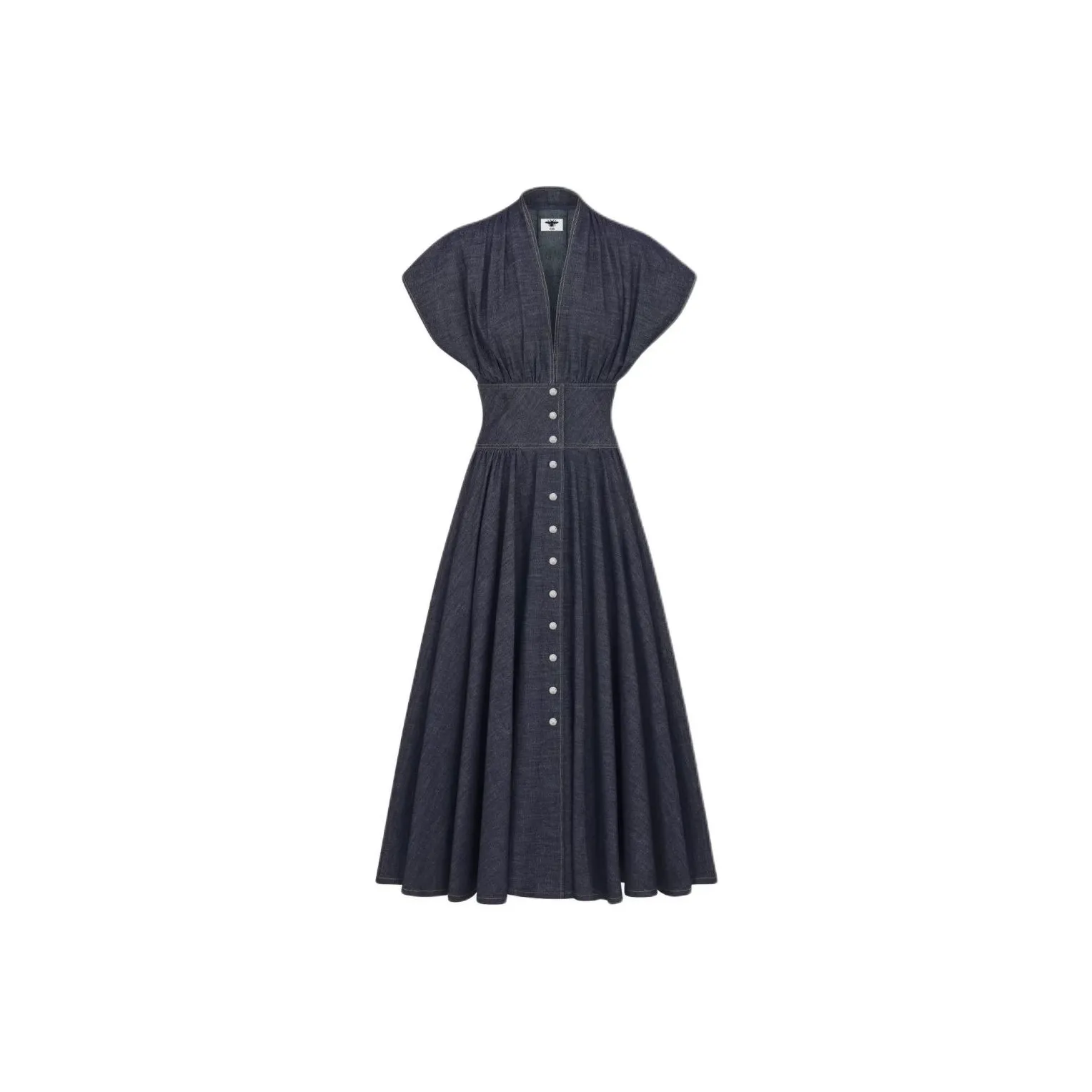 DIOR SS24 Short Sleeved Dress Women's Dark Blue