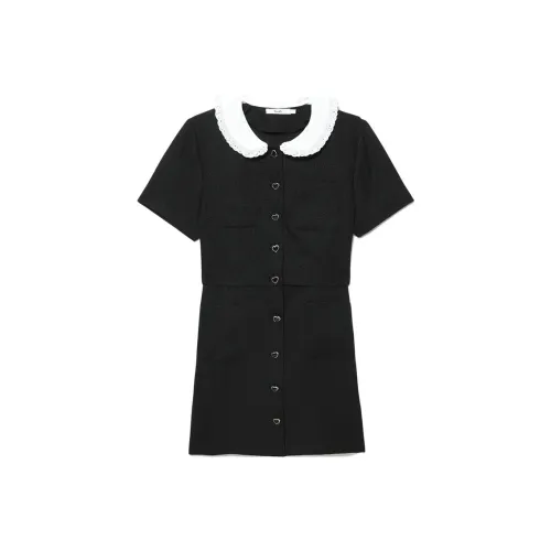 B+AB Black Женские Короткие Платья с Рукавами