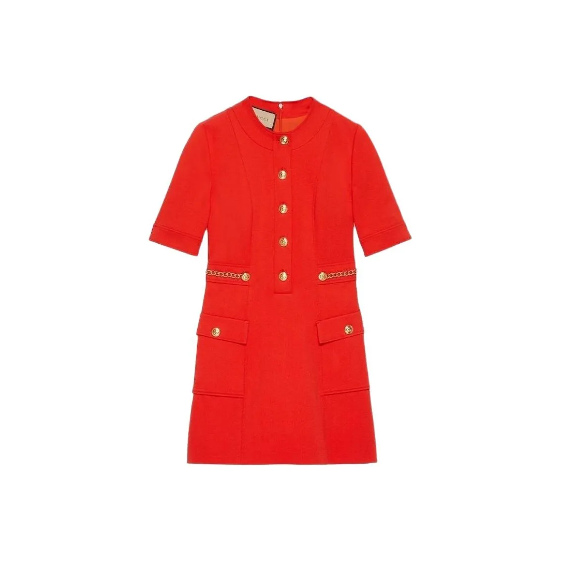GUCCI Short Sleeved Dress Women's Red