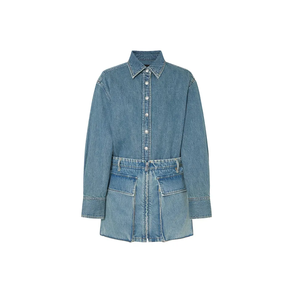 MOCO Long Sleeved Dress Women's Denim Blue