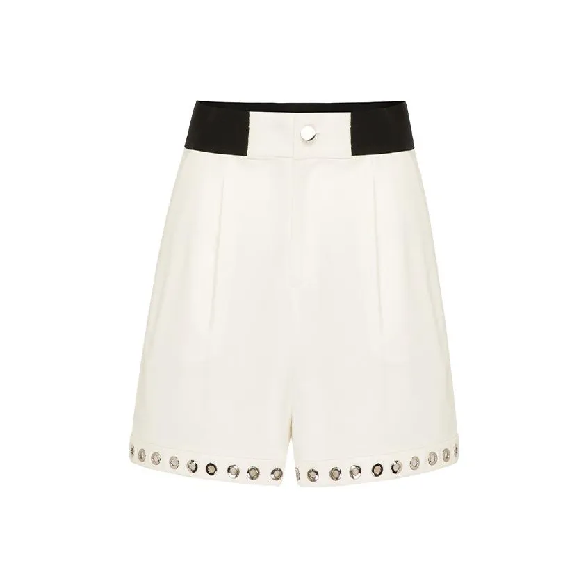 REINEREN Casual Shorts Women's Black/White