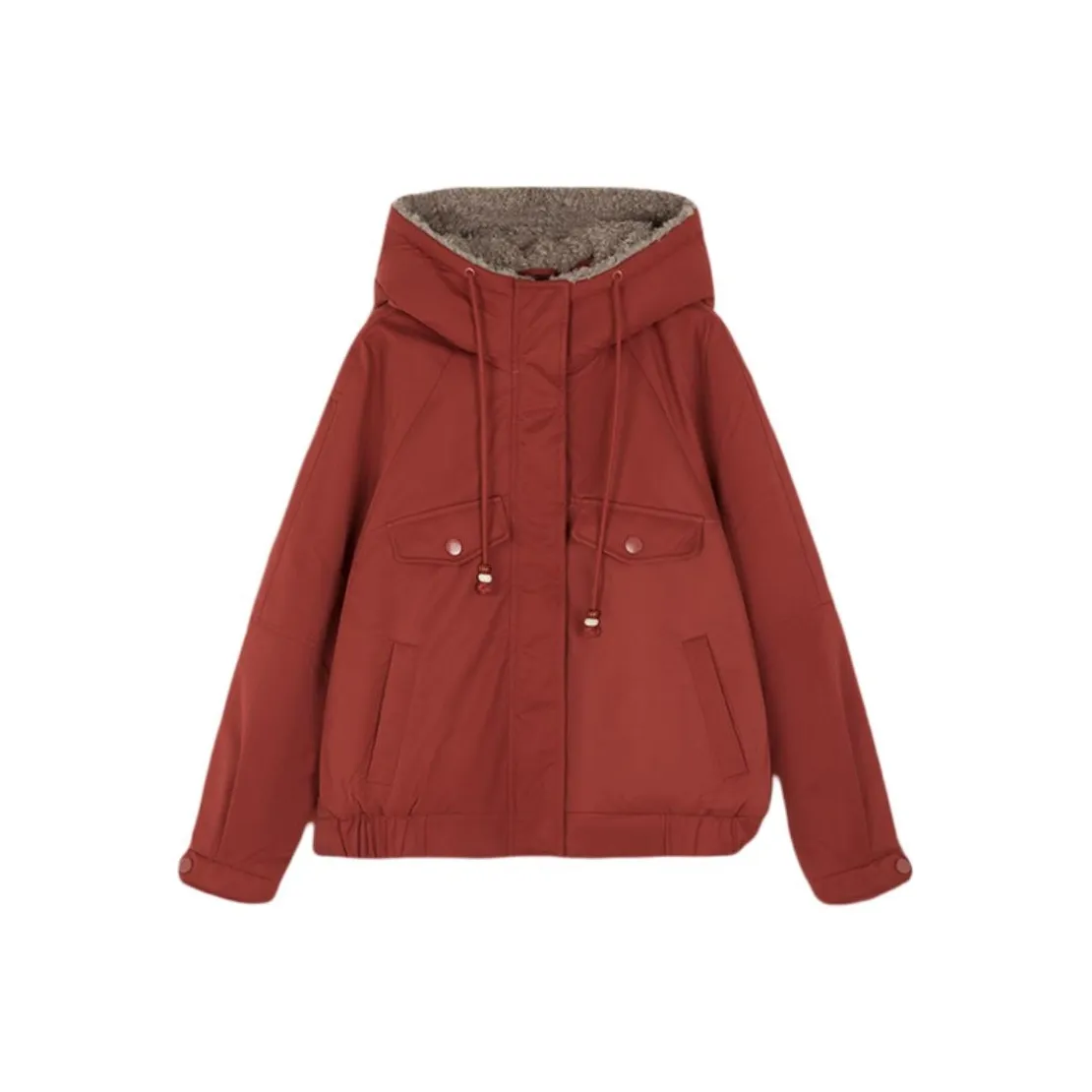 Mo Han Yi Mei Хлопковый пуховик женский оранжевый красный