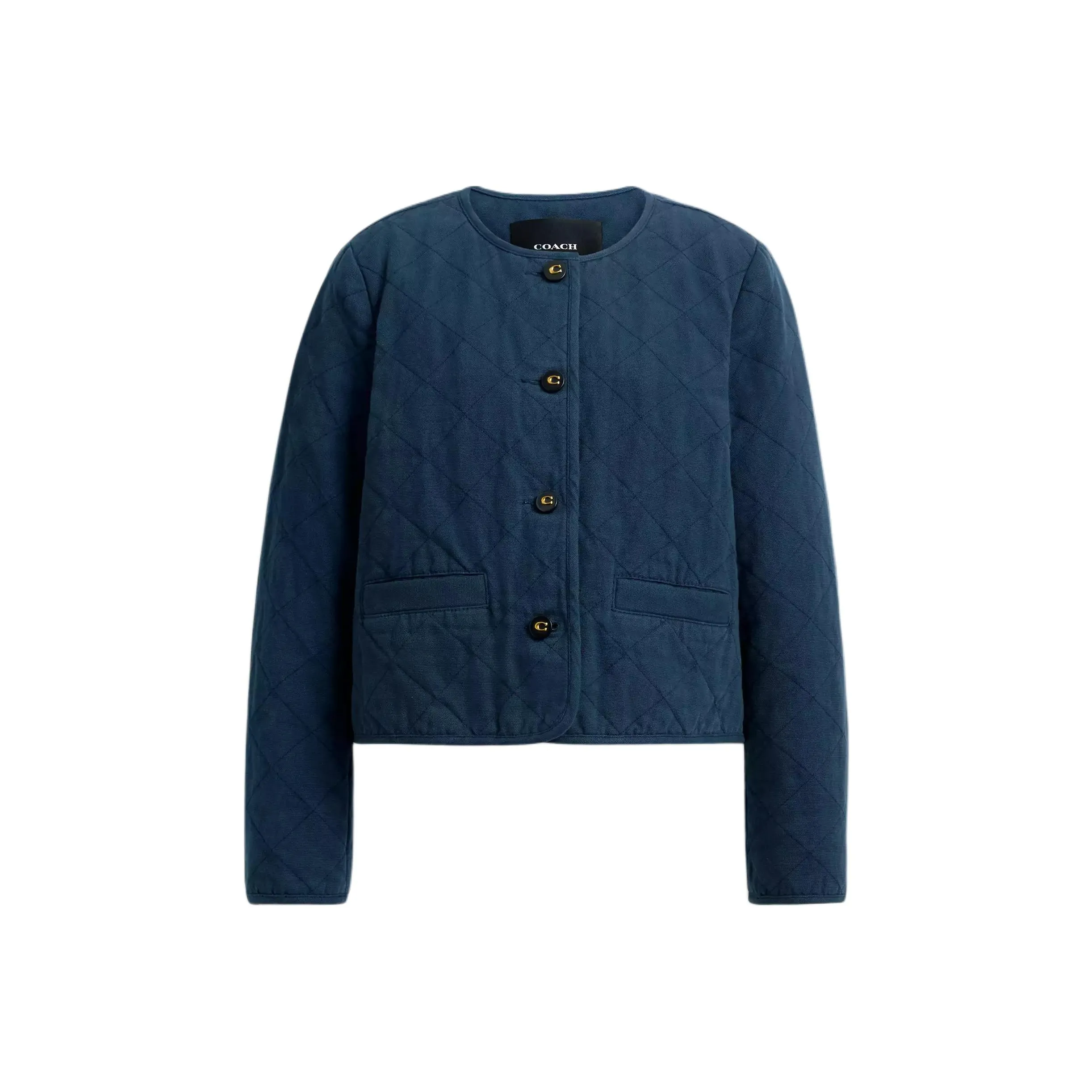 COACH SS25 Хлопковый пуховик Женский Темно-синий