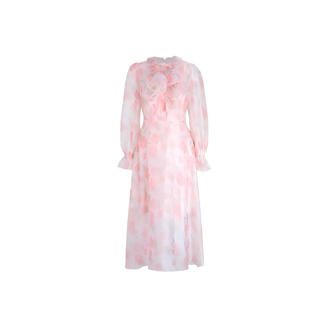 Anmani Длинное платье с длинными рукавами женское дымчато-розовое