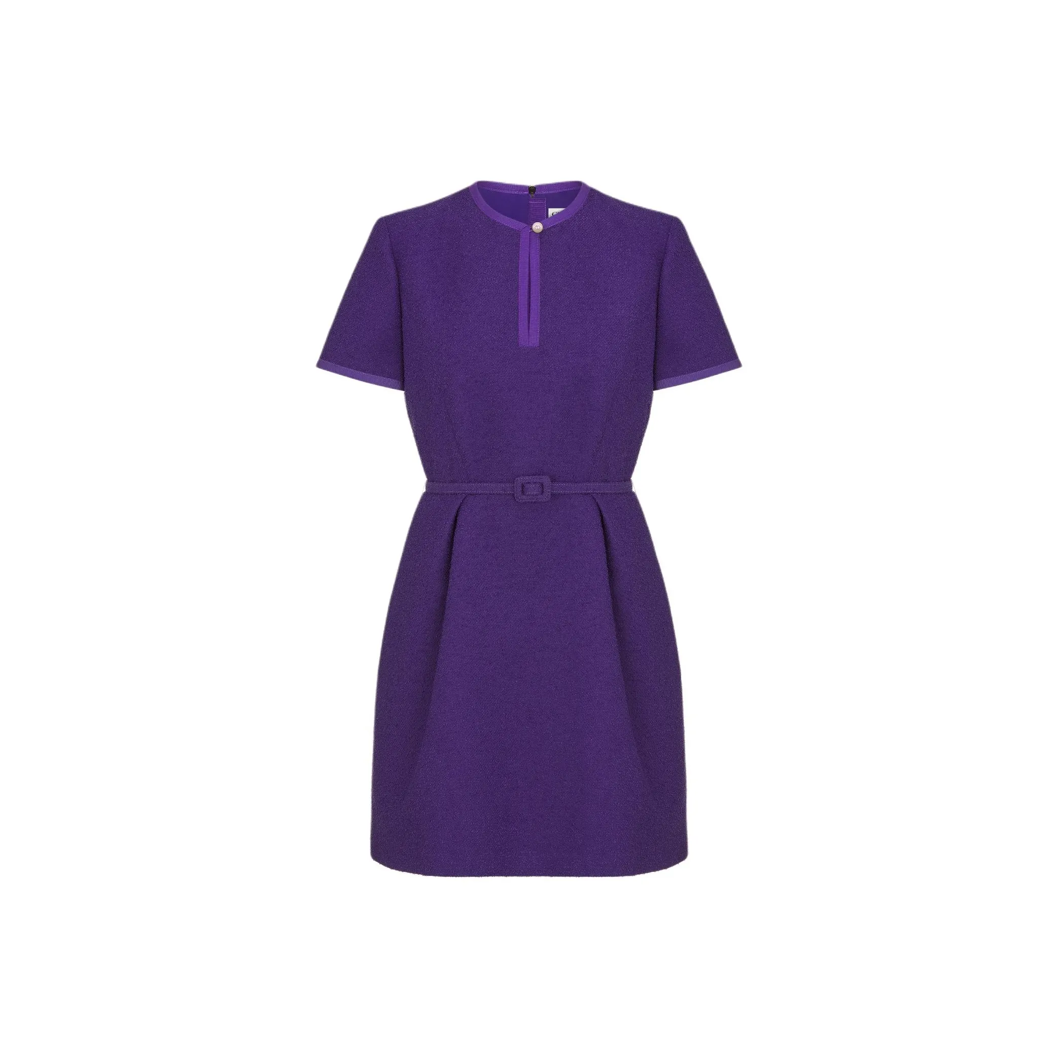 DIOR FW24 Short Sleeved Dress Women's Purple