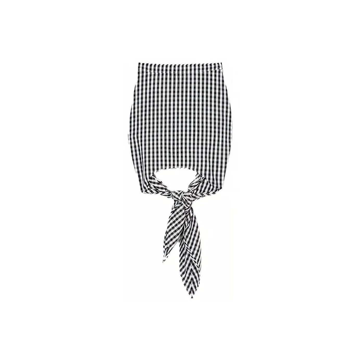 Burberry Scarf Detail Gingham Mini Skirt 'Black Ip Pattern'