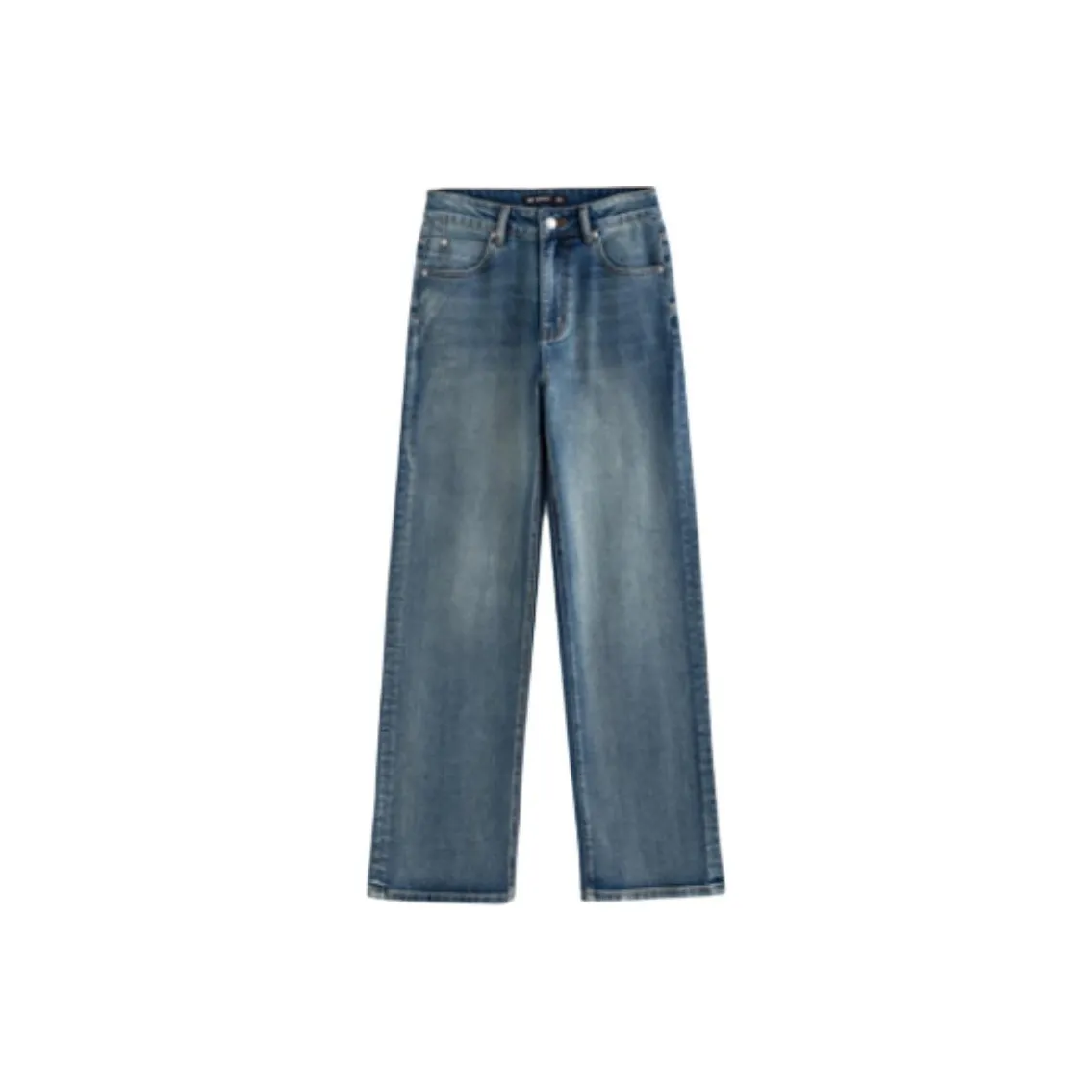 Initial Language Джинсы Женские Каменная стирка Винтажный синий