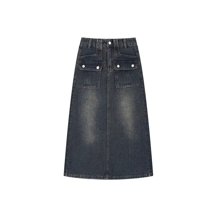 Garbege Denim Long Skirt Women's Blue