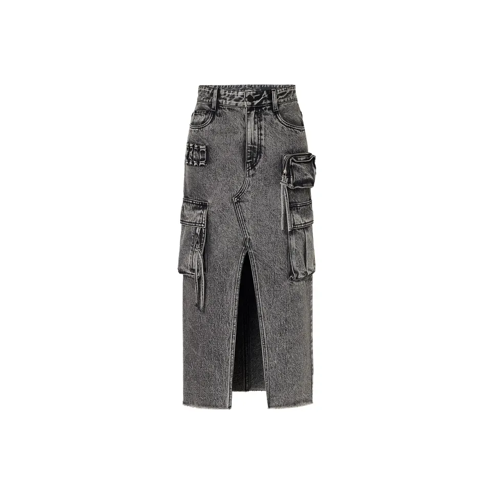 MOCO Denim Длинная Юбка Женская Черная