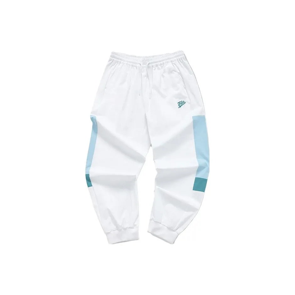 FILA FUSION BASEBALL Series Knitted Sweatpants Women's Standard White