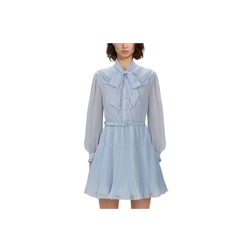 Self portrait FW22 Long Sleeved Dress Women's Misty Blue