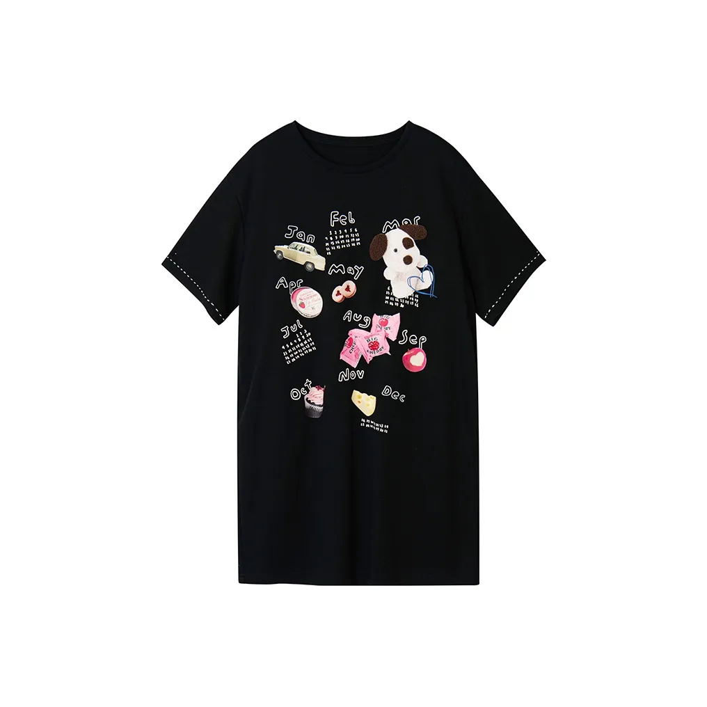 URLAZH Short-Sleeved Dresses Women's Black