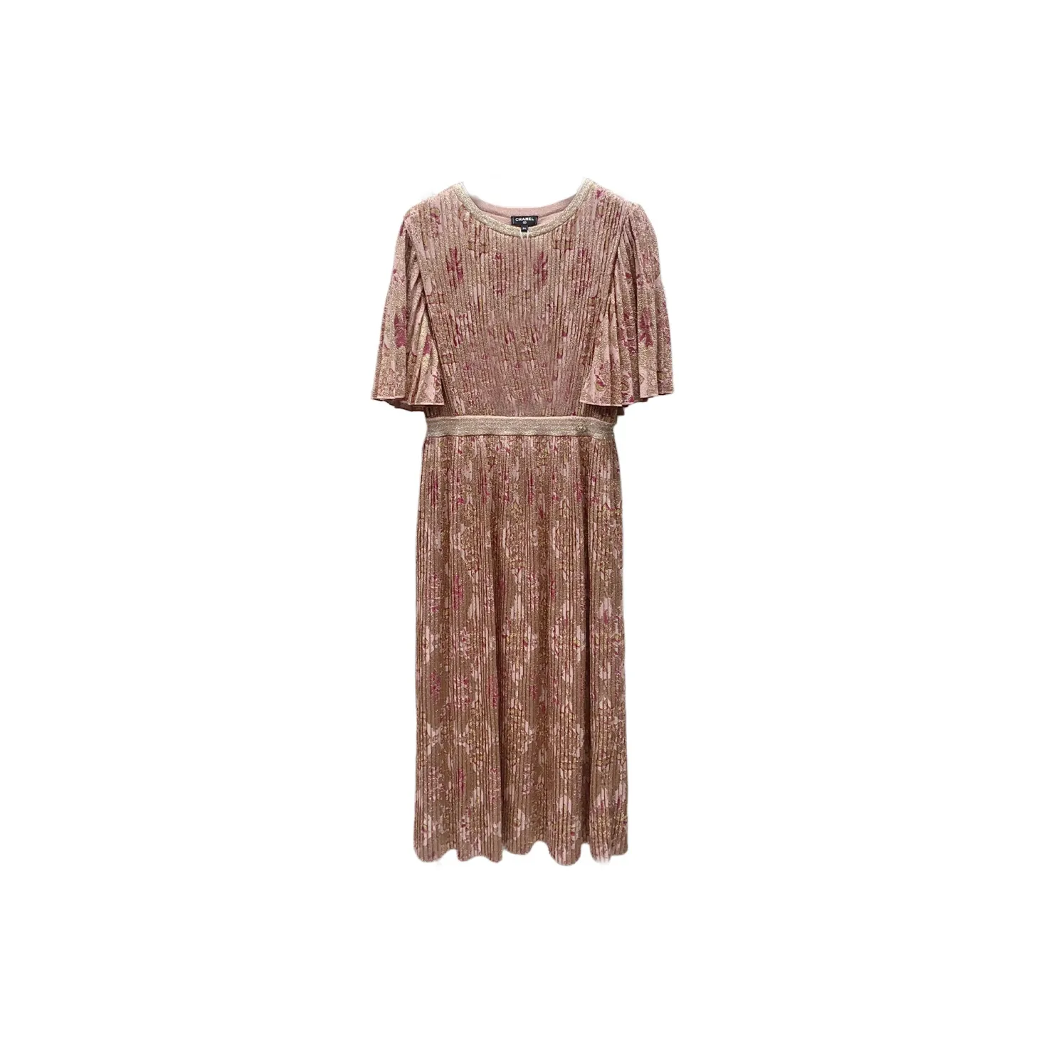 CHANEL FW20 Short Sleeved Dress Women's Pink