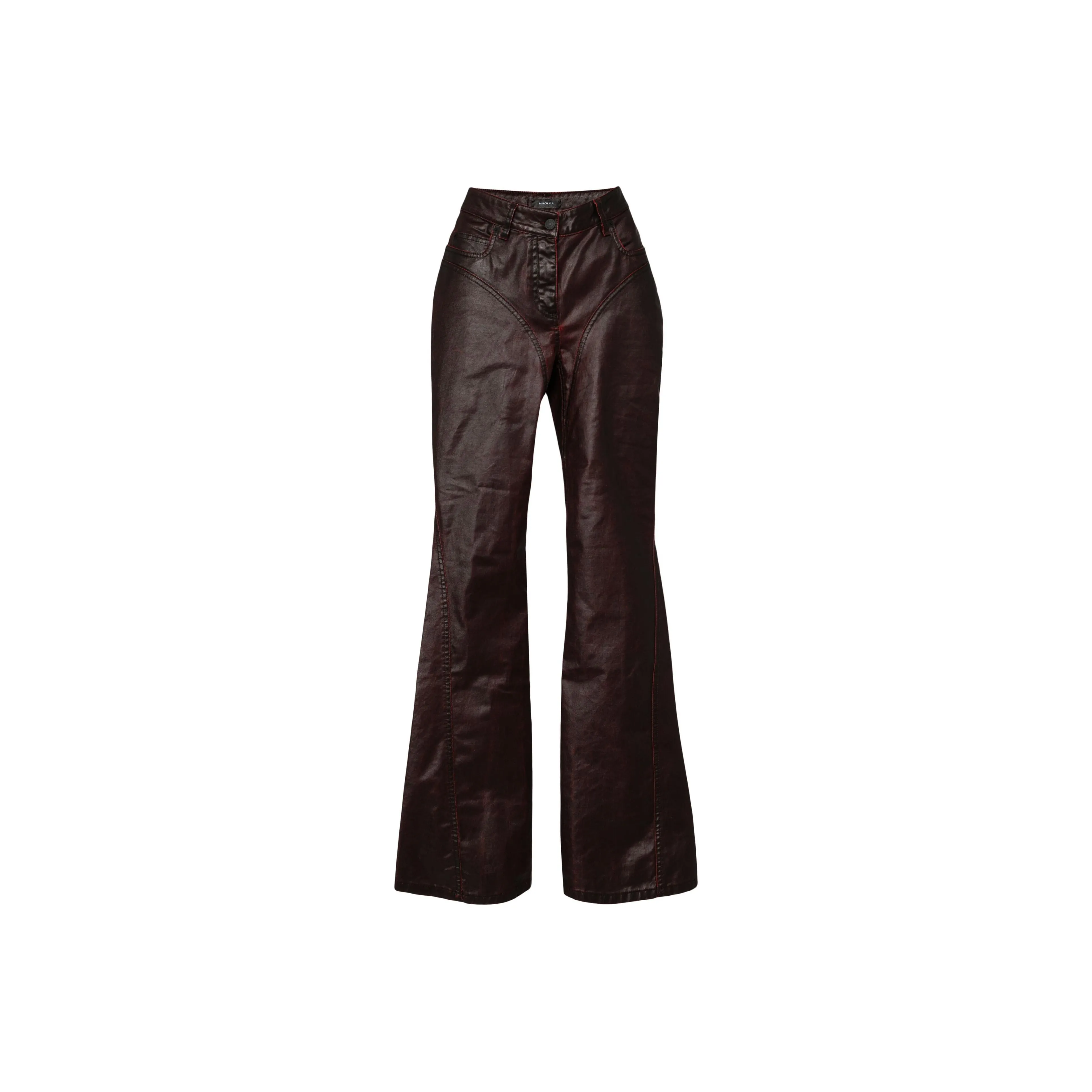 Mugler Waxed Flared Jeans
