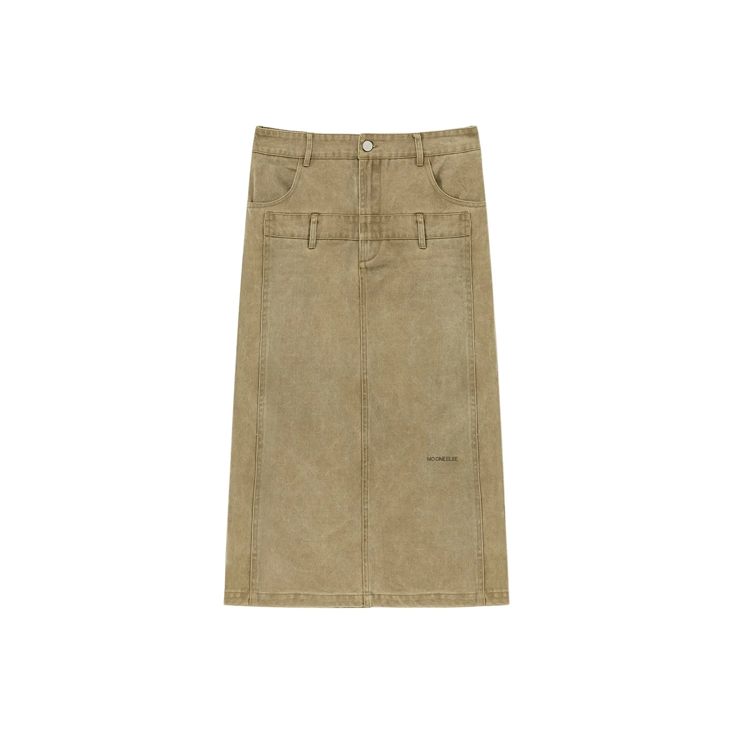 NO ONE ELSE Denim Long Skirts Women's Mustard Green