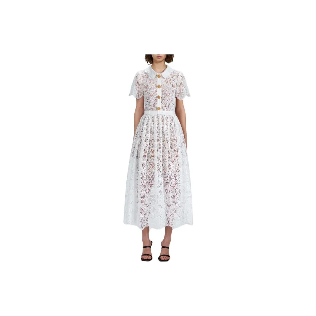 Self-portrait Short-Sleeved Dresses Women's White