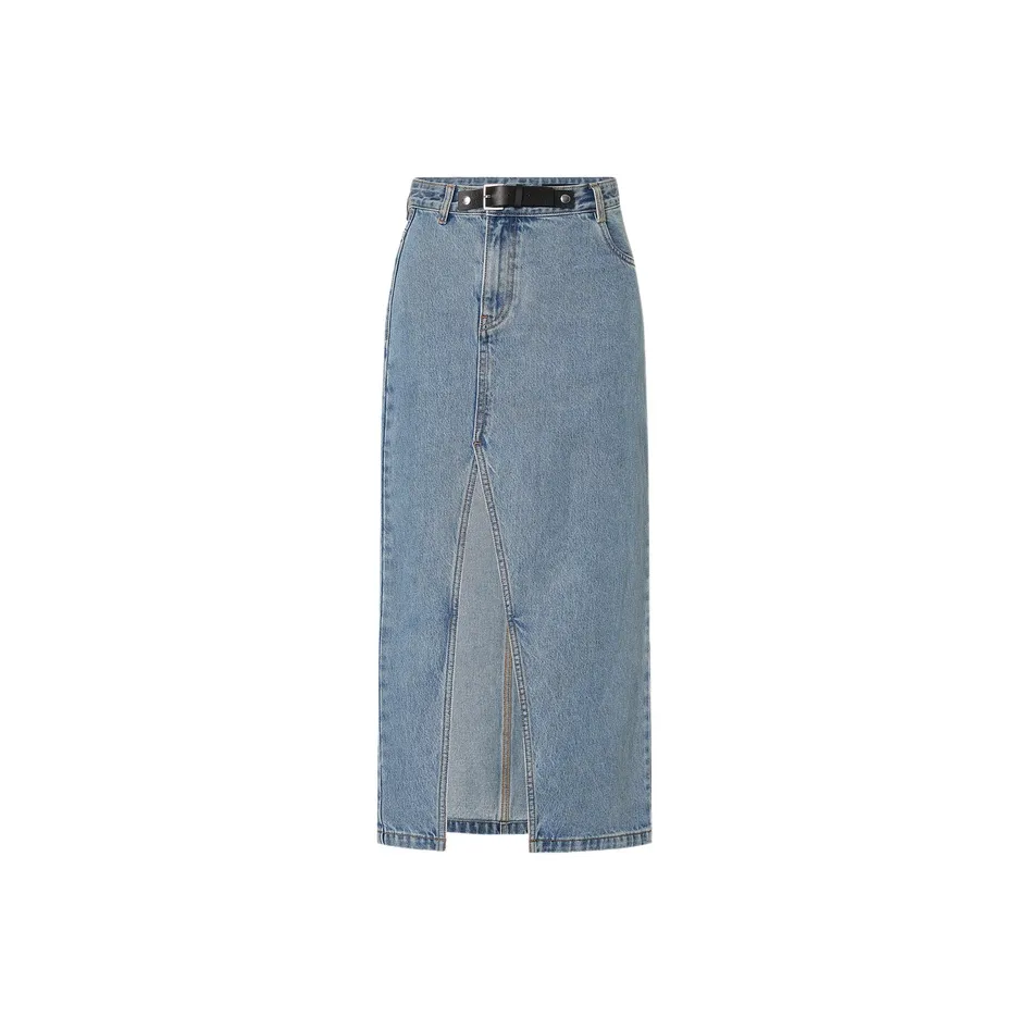 MOCO Denim Long Skirt Women's Denim Blue
