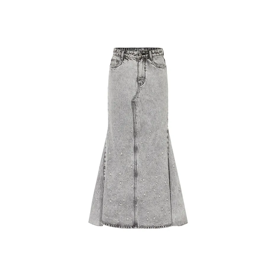 MOCO Denim Длинная Юбка Женская Черная