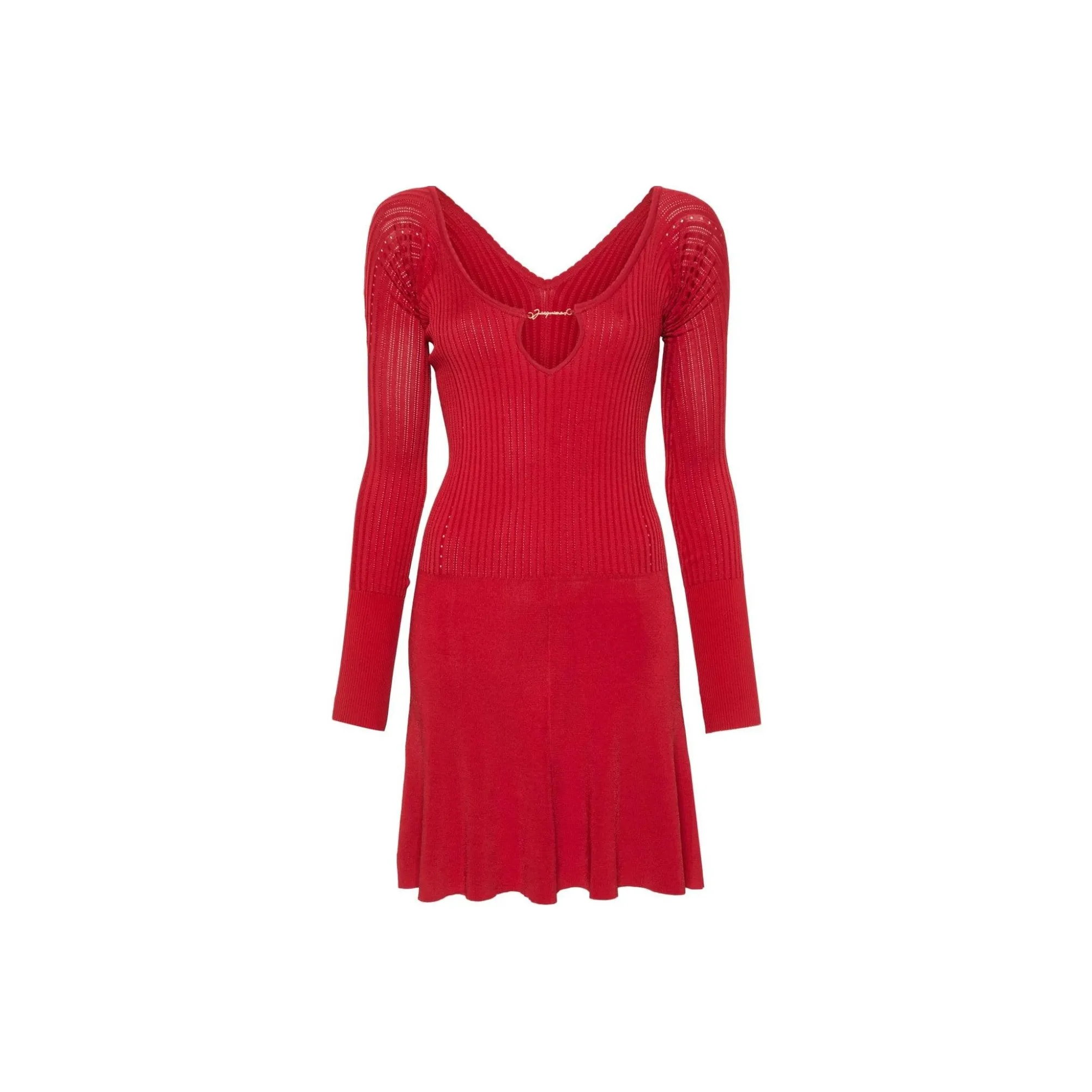 Jacquemus Длинное платье с длинными рукавами женское темно-красное