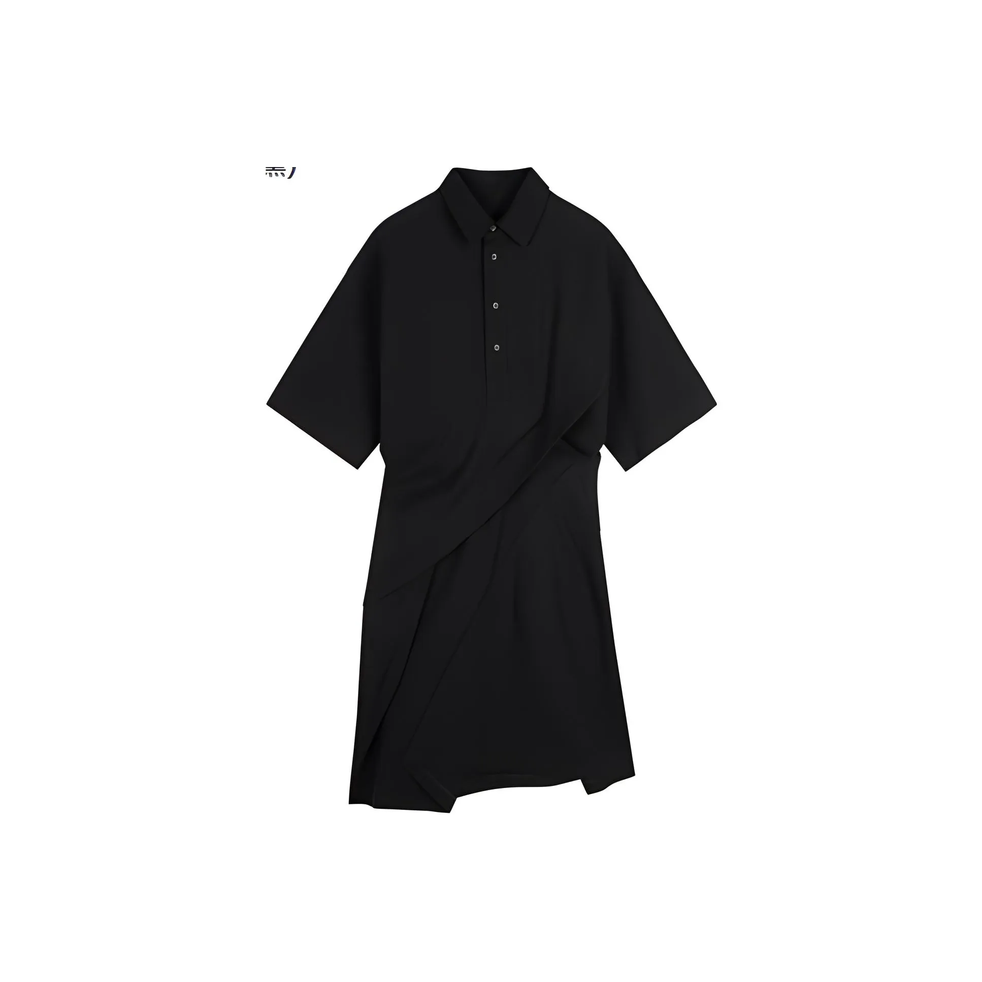 Jiangnan Commoner Short Sleeved Dress Women's Black