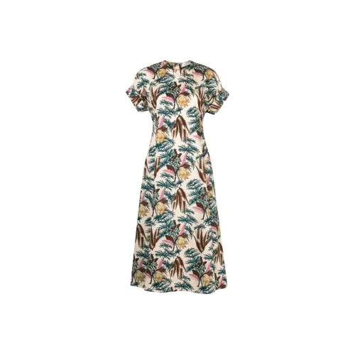 Ulla Johnson Зеленые Женские Короткие Платья с Рукавами