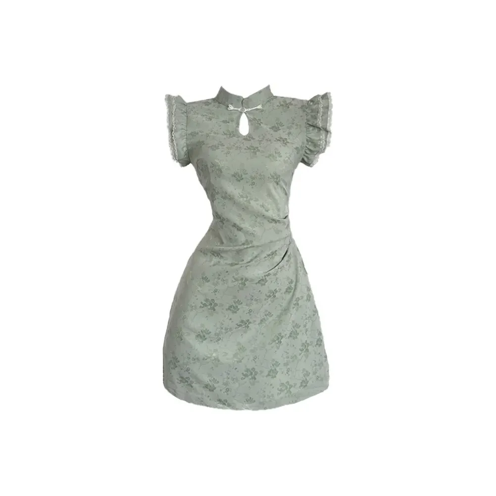 ZUKIZUKI Короткий рукав Платье Женское Зеленое