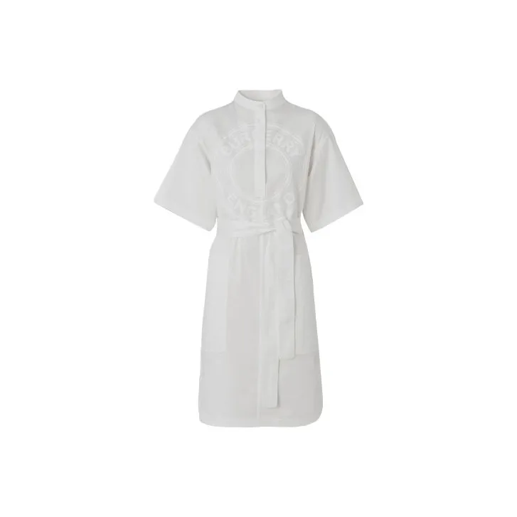 Burberry Short Sleeved Dress Women's Light White