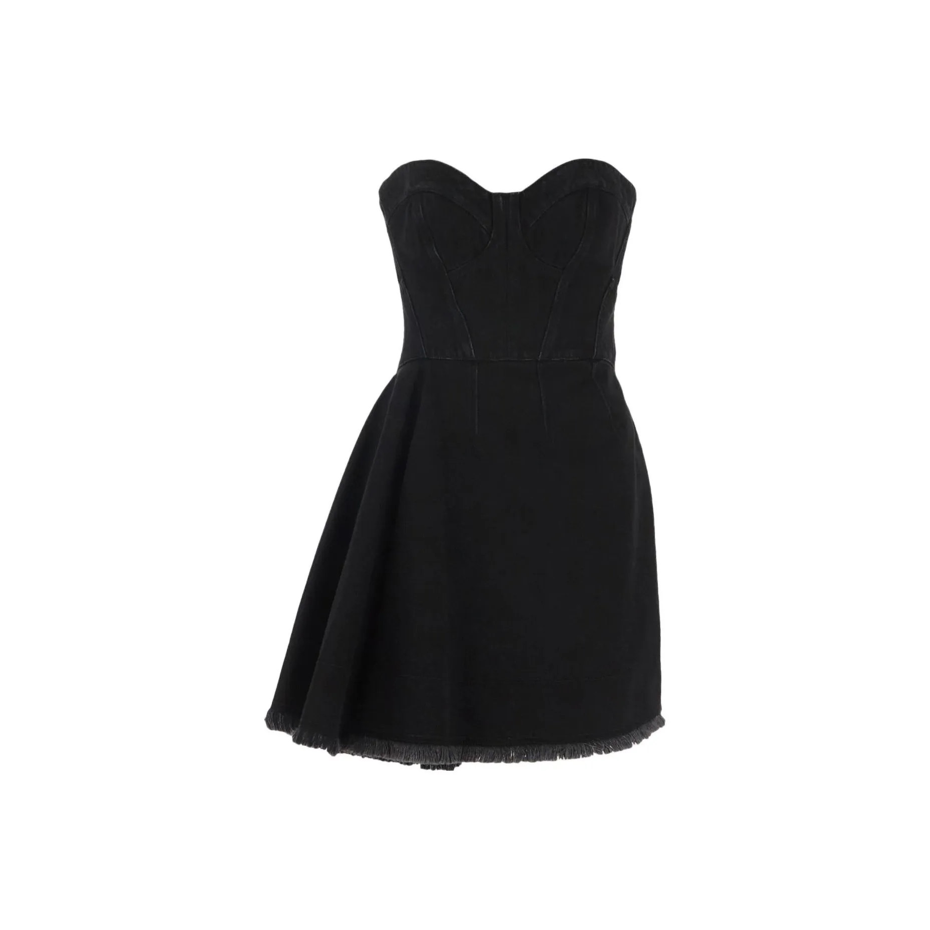 Alexander McQueen Frayed Edge Denim Mini Dress