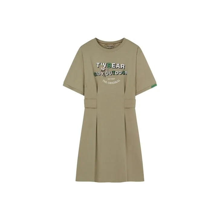 Teenie Weenie Short Sleeved Dresses Women's Army Green