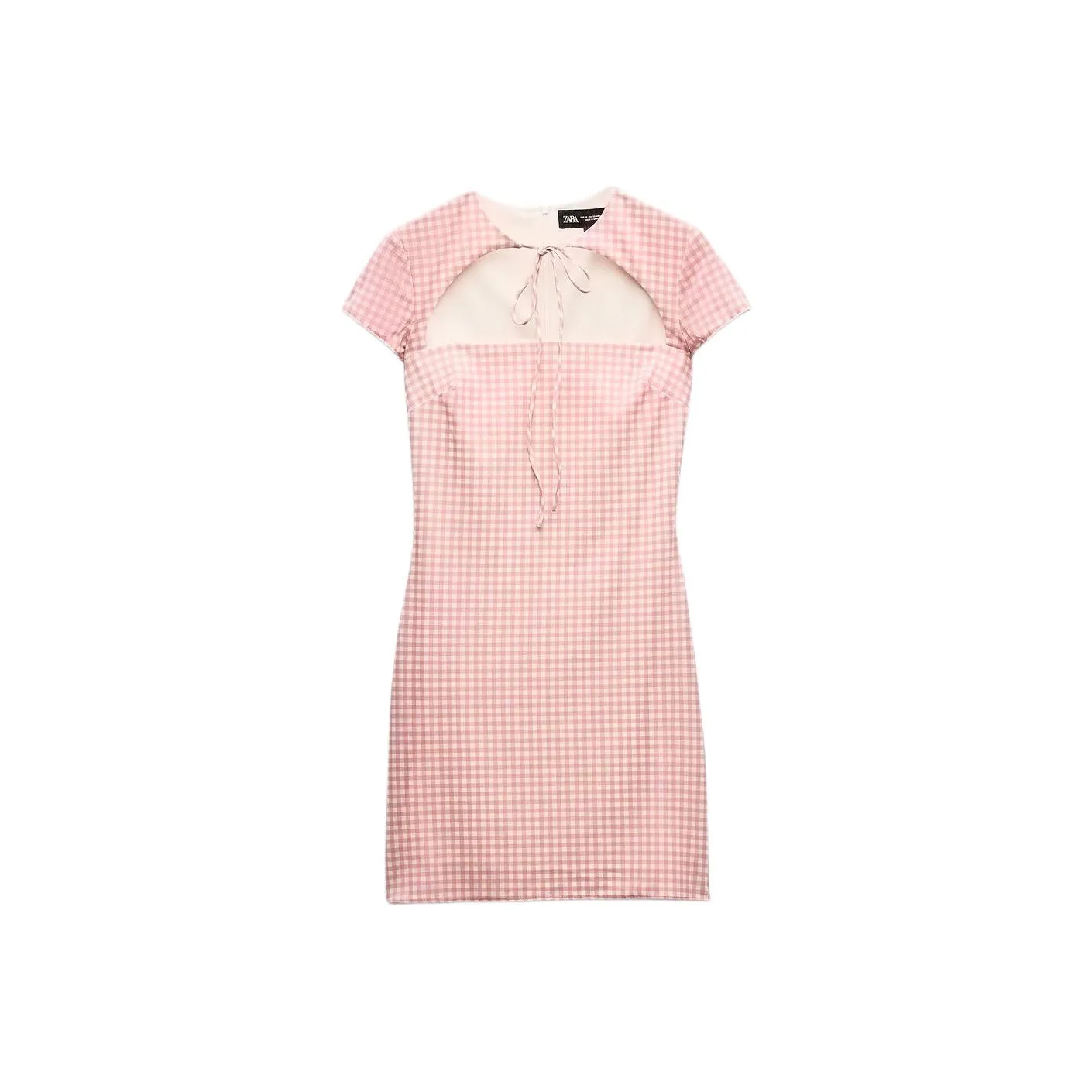 ZARA Short Sleeved Dress Women's Pink/White