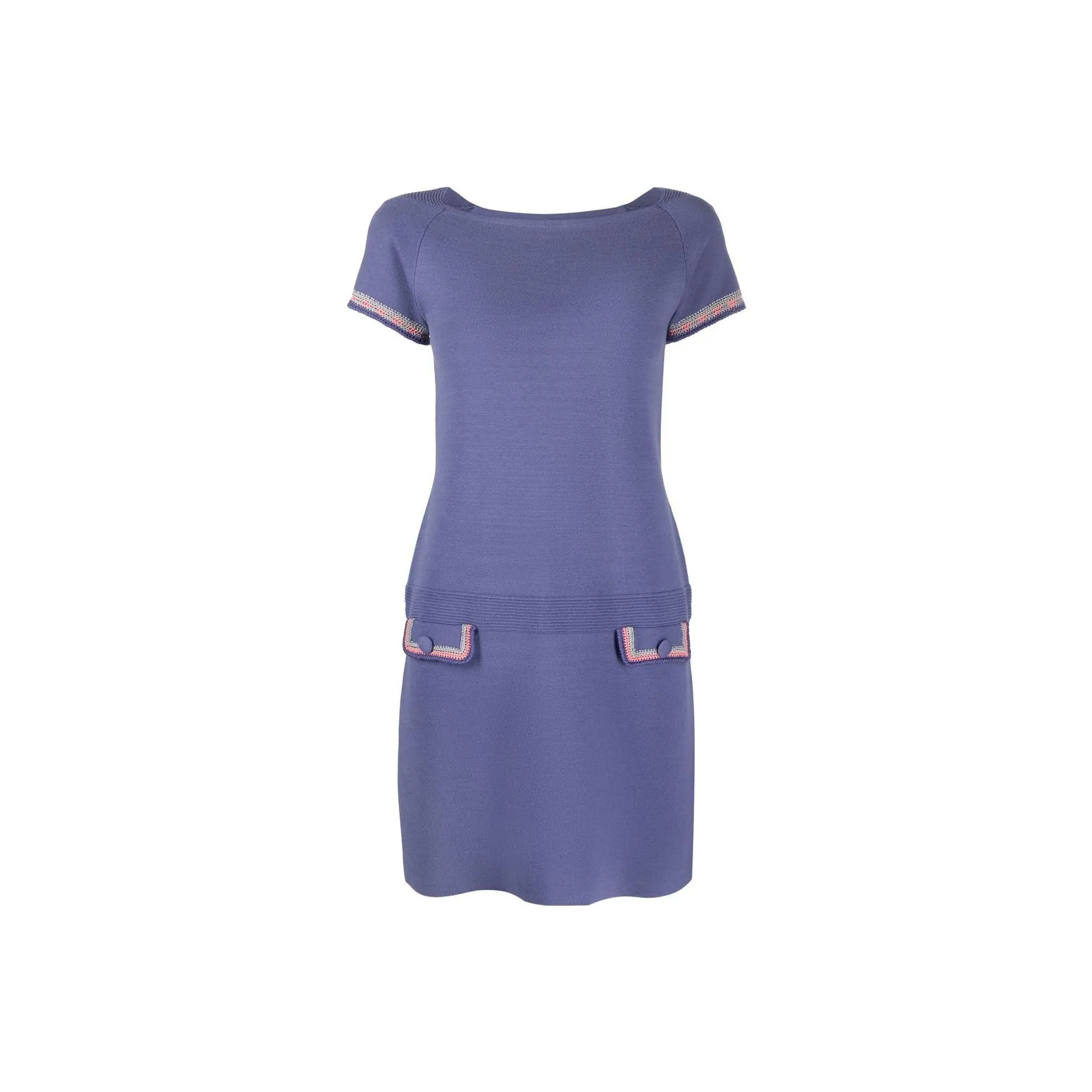 EMPORIO ARMANI Короткое платье с короткими рукавами женское фиолетовое