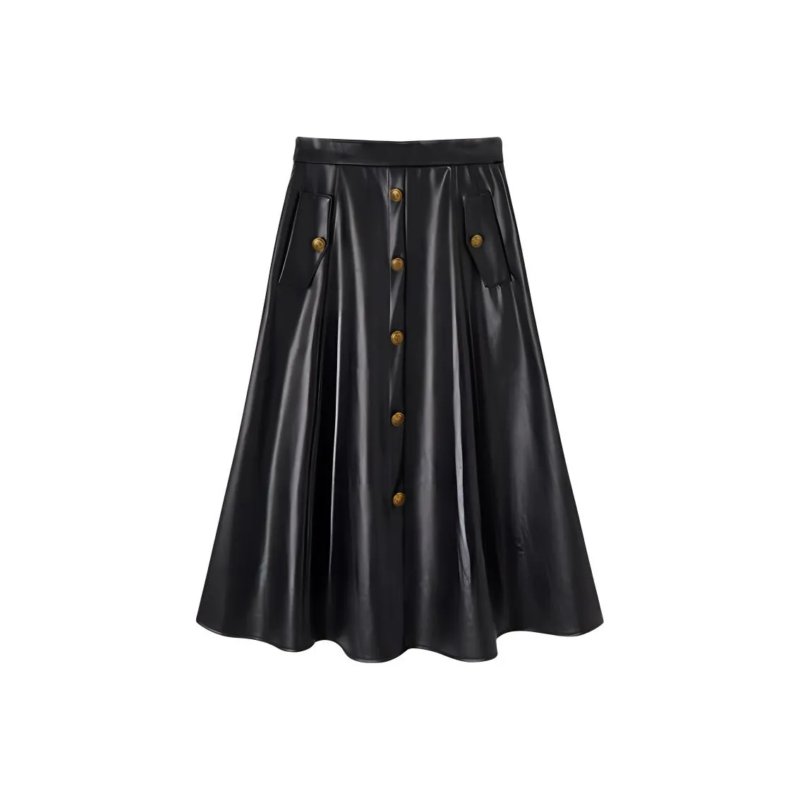 EICHITOO Кожа Длинная Юбка Женская Черная