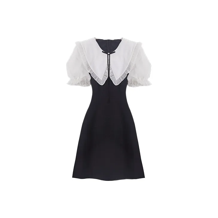 JINYE ORIENTAL Короткое платье с короткими рукавами женское черное