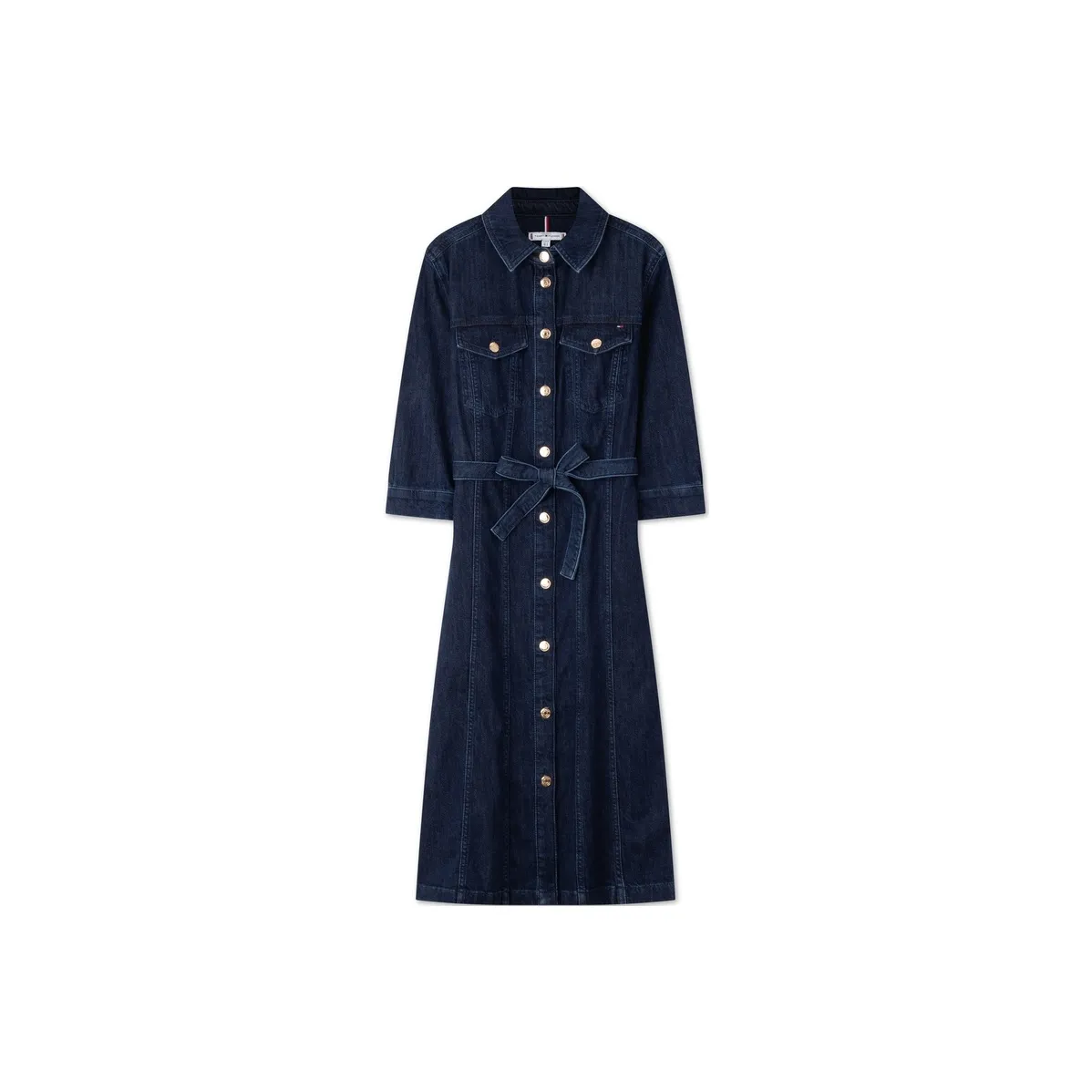 Tommy Hilfiger Короткий рукав Платье Женское Темно-синий джинсовый синий