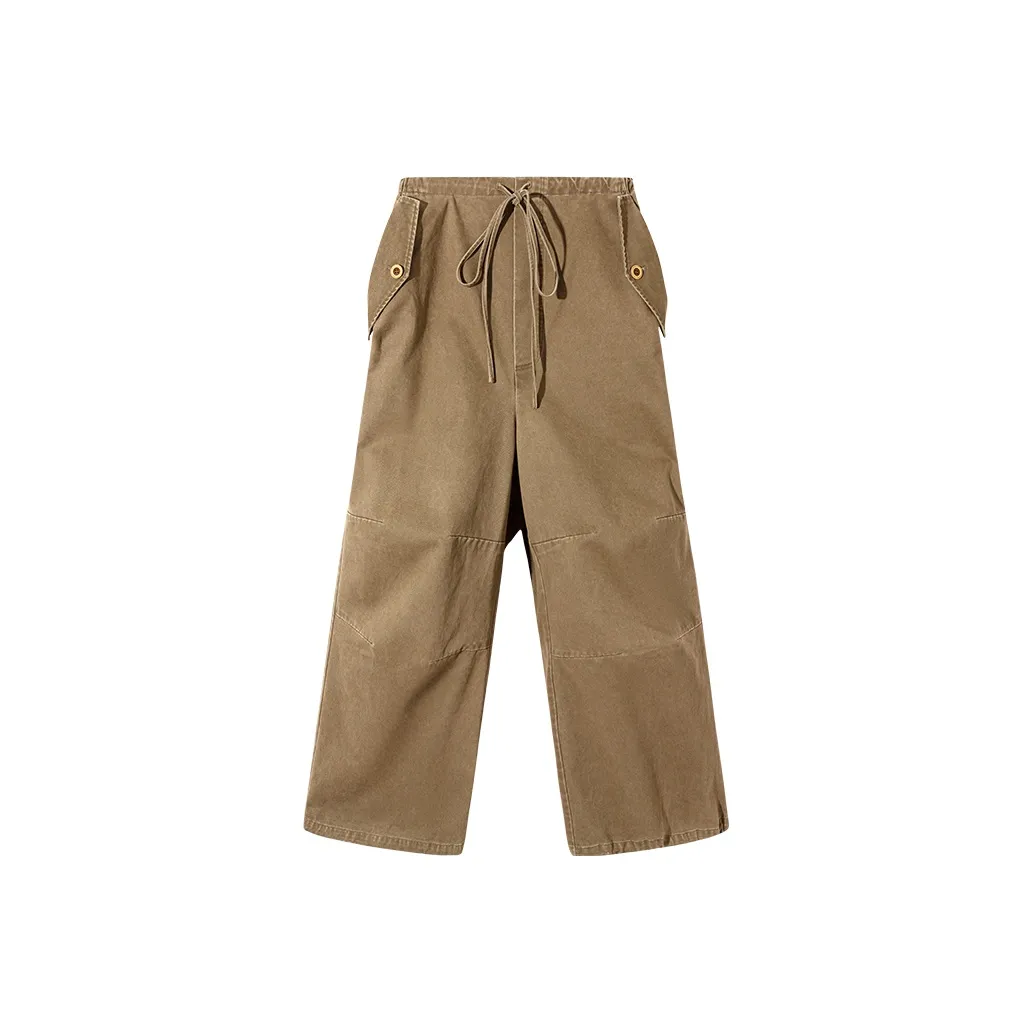 Ouyang Повседневные брюки Женские Холодный чайный коричневый