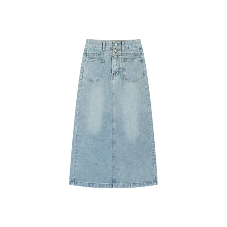 Garbege Деним Юбка Женская Синяя