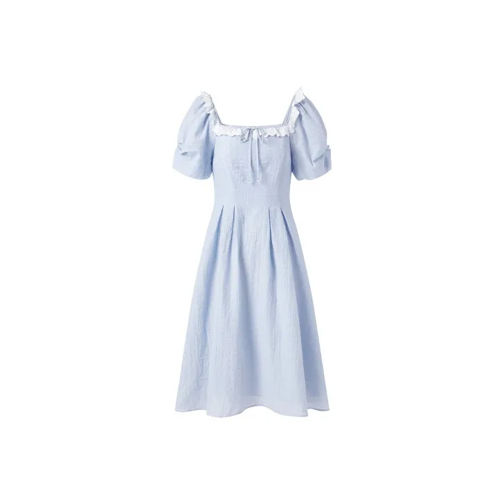 LEDIN Short Sleeved Dress Women's Baby Blue