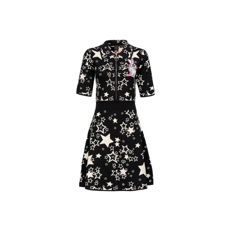 PINKO SS23 Короткий рукав Платье Женское Черное